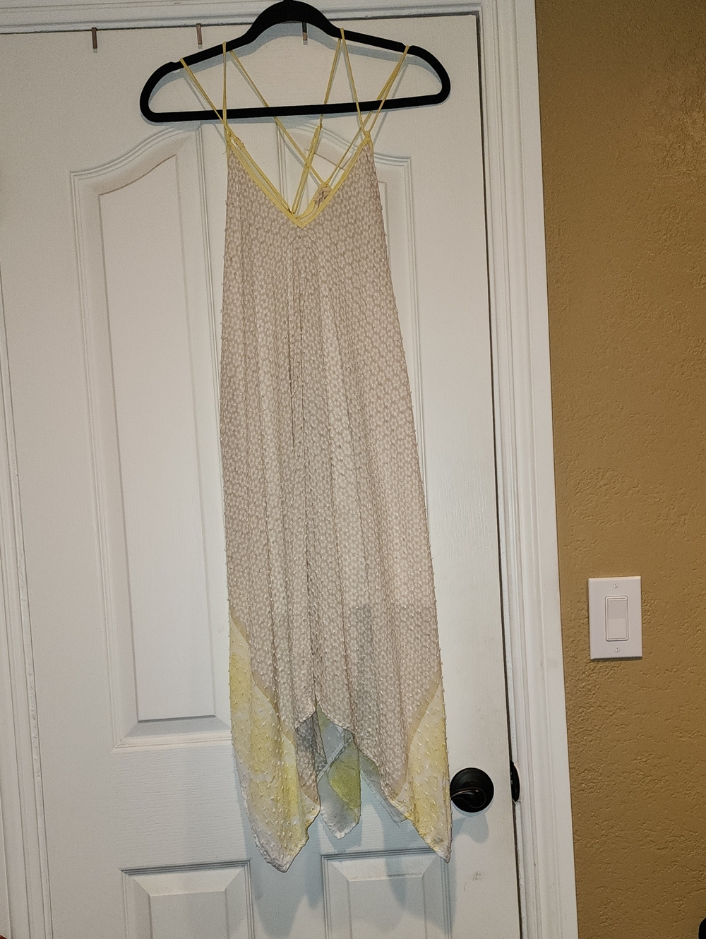 lovestitch Cream Midi Dress with Pale Yellow Accents